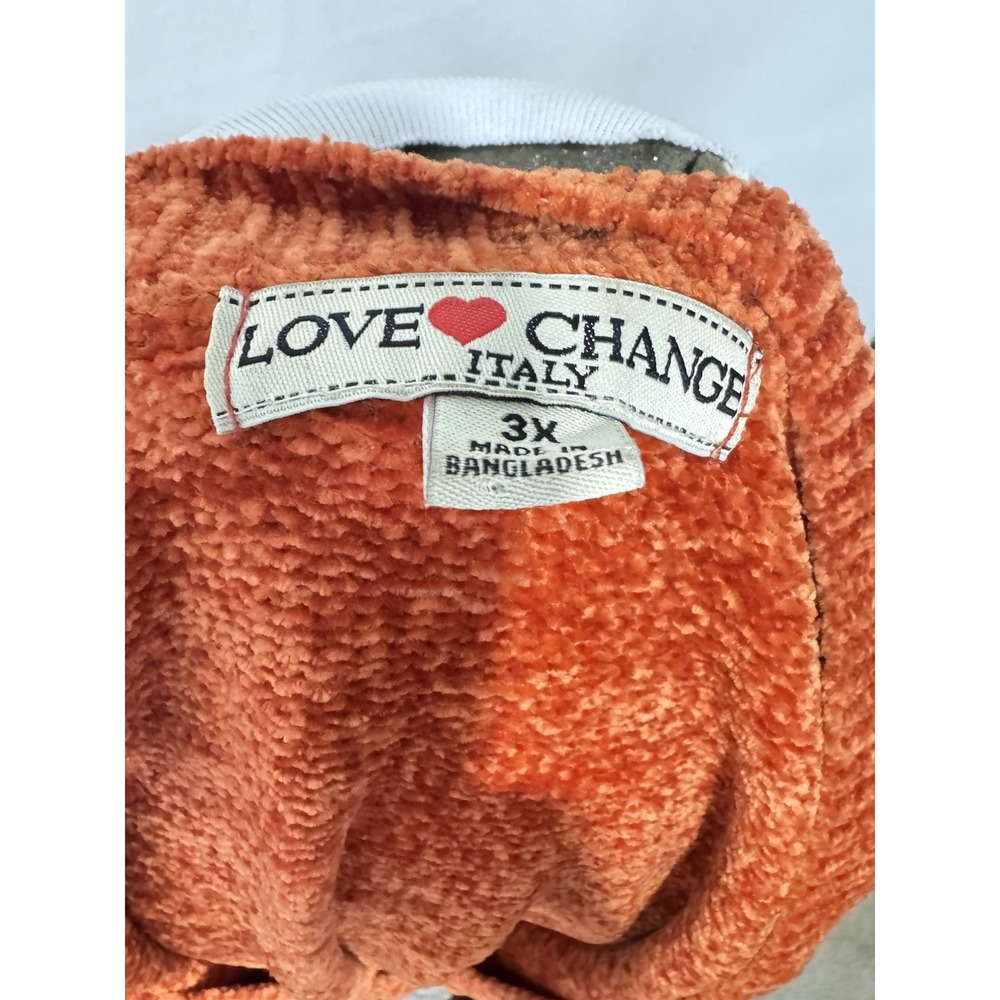 Love Change Italy Sweater Women's Size 3XL‎ Burnt Orange V Neck - Picture 4 of 6